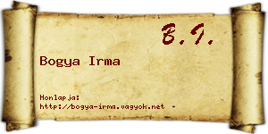 Bogya Irma névjegykártya